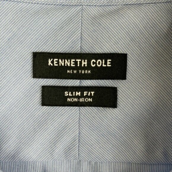 Kenneth Cole Men Casual Slim Fit Button-Down Shirt Size 18/34-35 - Picture 5 of 5